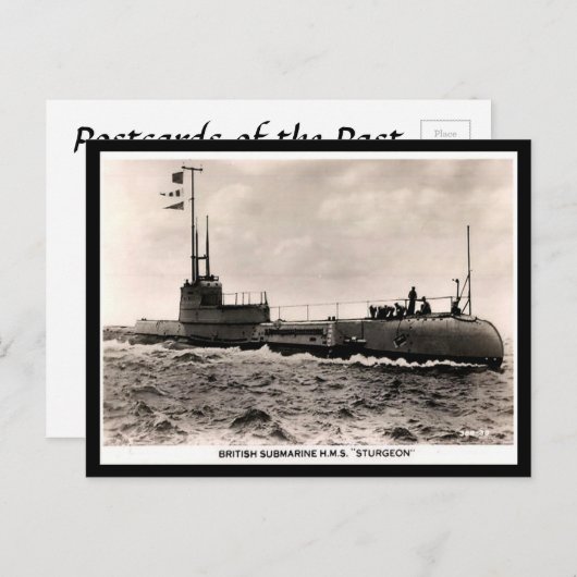 Oud Briefkaart - HM onderzeeër "Sturgeon" (Voorkant / Achterkant)