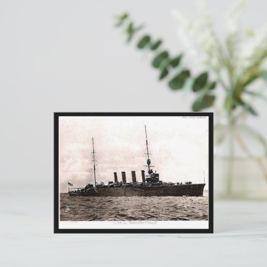 Oud Briefkaart - HMS Birmingham (Staand voorkant)