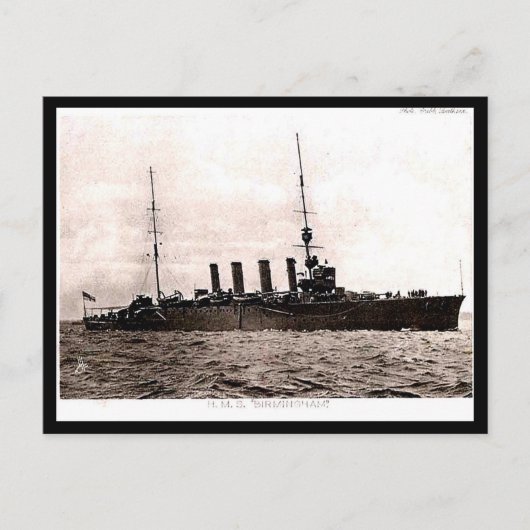 Oud Briefkaart - HMS Birmingham (Voorkant)