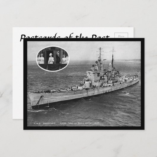 Oud Briefkaart - HMS Vanguard (Voorkant / Achterkant)
