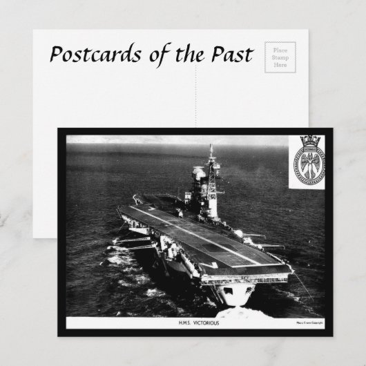 Oud Briefkaart - HMS Victorious (Voorkant / Achterkant)
