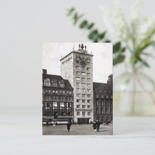 Oud Briefkaart - Hochhaus, Leipzig (Staand voorkant)