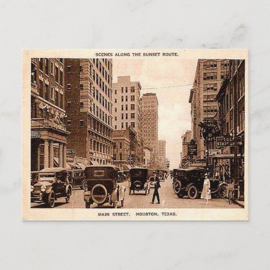 Oud Briefkaart - Houston, Texas (Voorkant)