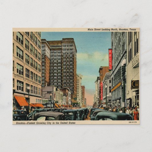 Oud Briefkaart - Houston, Texas (Voorkant)
