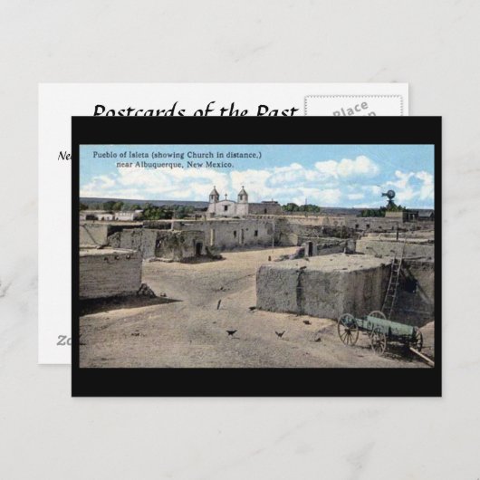 Oud Briefkaart - Isleta, New Mexico, VS (Voorkant / Achterkant)