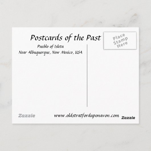 Oud Briefkaart - Isleta, New Mexico, VS (Achterkant)
