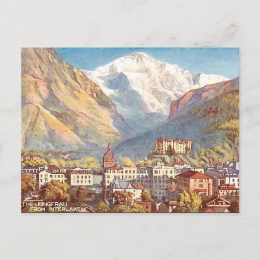 Oud Briefkaart - Jungfrau, Interlaken, Zwitserland (Voorkant)
