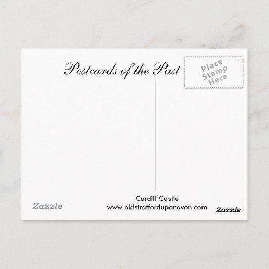 Oud Briefkaart, kardiff Castle Briefkaart (Achterkant)