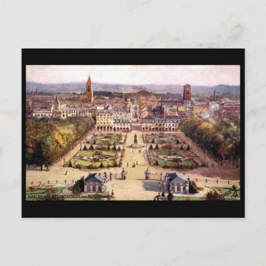 Oud Briefkaart - Karlsruhe , Duitsland (Voorkant)