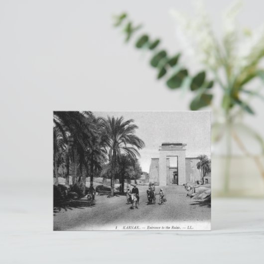 Oud Briefkaart - Karnak, Egypte (Staand voorkant)