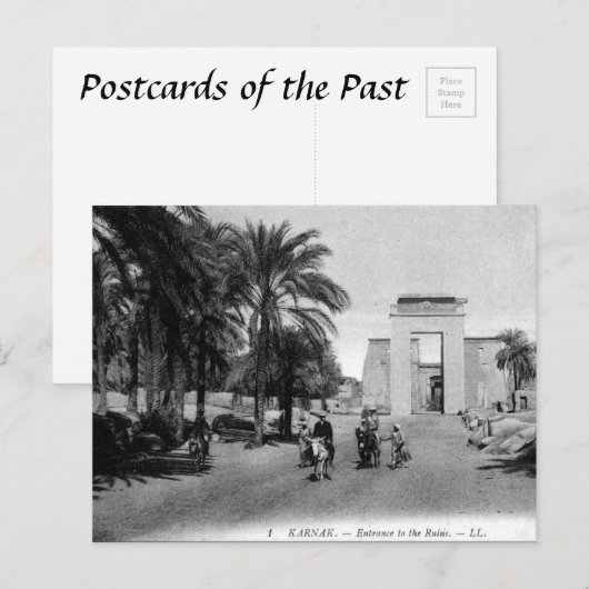 Oud Briefkaart - Karnak, Egypte (Voorkant / Achterkant)