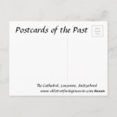 Oud Briefkaart - kathedraal, Lausanne, Zwitserland (Achterkant)