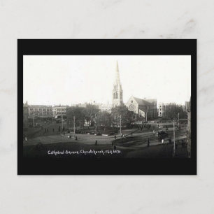 Oud Briefkaart - kathedraal plein, Christchurch. N