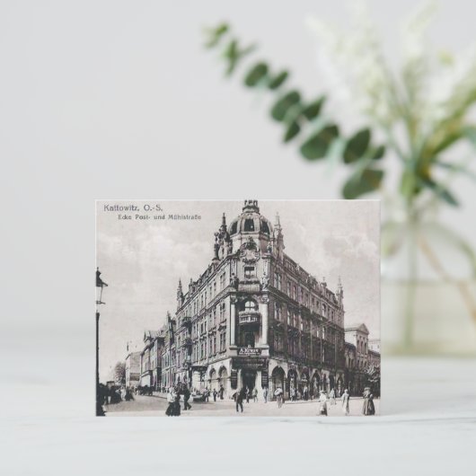 Oud Briefkaart - Katowice, Polen (Staand voorkant)