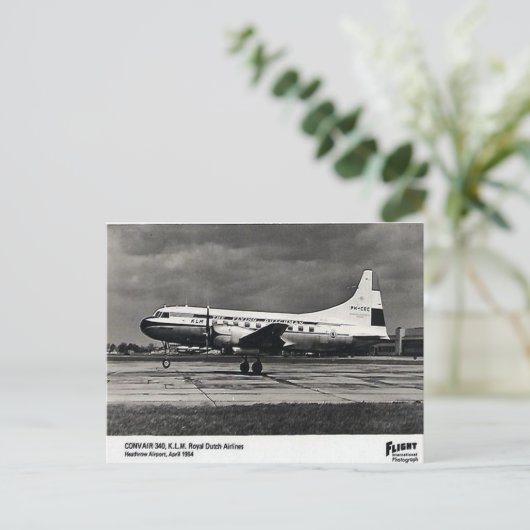 Oud Briefkaart - KLM Convair 340 (Staand voorkant)