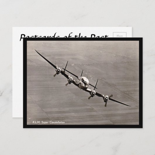 Oud Briefkaart - KLM Super Constellation (Voorkant / Achterkant)