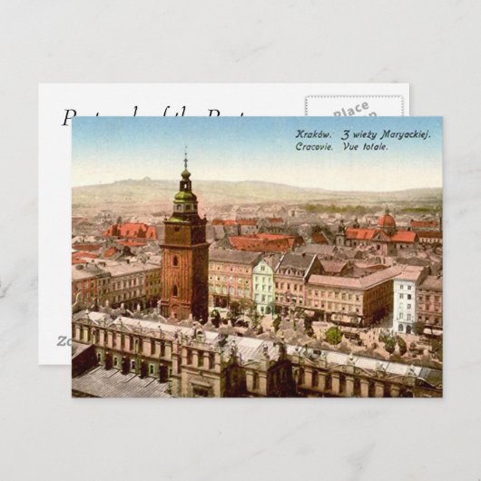 Oud Briefkaart - Krakow, Polen (Voorkant / Achterkant)