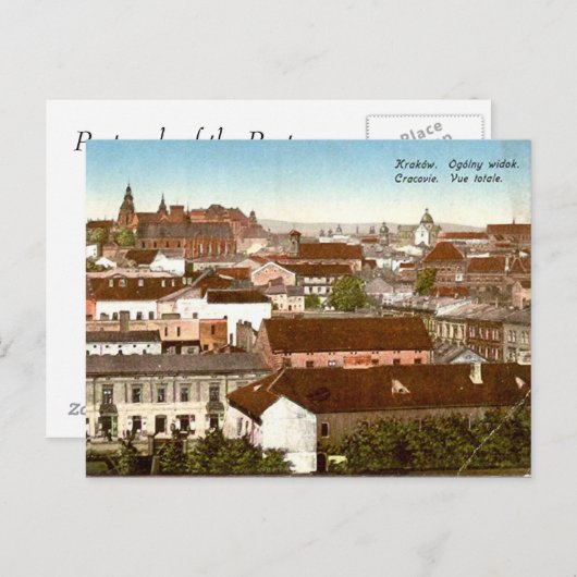 Oud Briefkaart - Krakow, Polen (Voorkant / Achterkant)