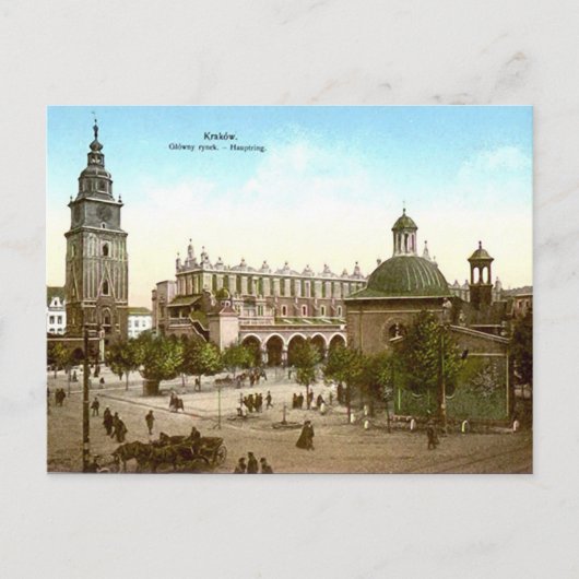 Oud Briefkaart - Krakow, Polen (Voorkant)