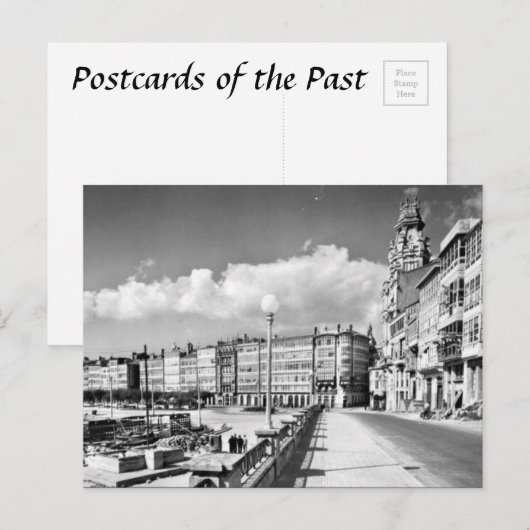 Oud Briefkaart - La Coruna, Spanje (Voorkant / Achterkant)