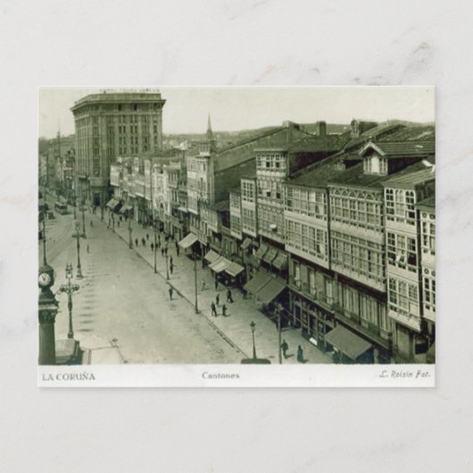 Oud Briefkaart - La Coruna, Spanje (Voorkant)