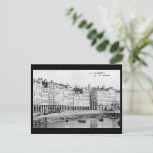 Oud Briefkaart - La Coruña, Spanje (Staand voorkant)