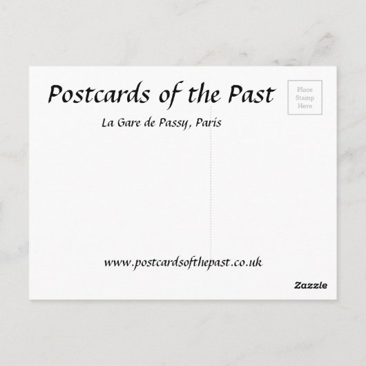 Oud Briefkaart - La Gare de Passy, Parijs (Achterkant)