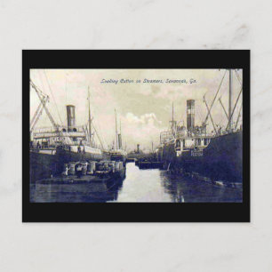 Oud Briefkaart, laadkatoen, Savannah, Georgia Briefkaart