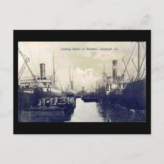 Oud Briefkaart, laadkatoen, Savannah, Georgia Briefkaart (Voorkant)
