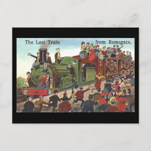 Oud Briefkaart - laatste trein van Ramsgate
