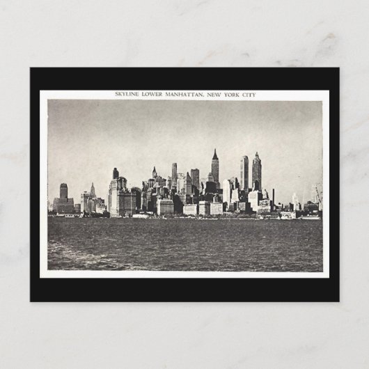 Oud Briefkaart - Lager Manhattan Skyline (Voorkant)