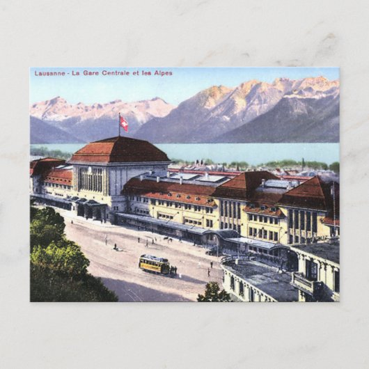 Oud Briefkaart - Lausanne, Zwitserland (Voorkant)