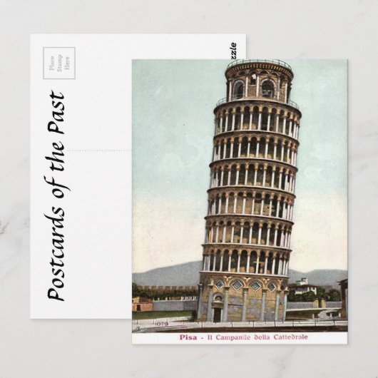 Oud Briefkaart - Leaning Tower of Pisa (Voorkant / Achterkant)