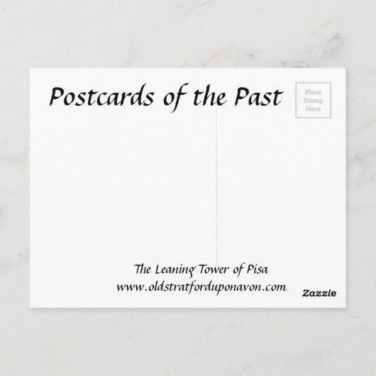 Oud Briefkaart - Leaning Tower of Pisa (Achterkant)