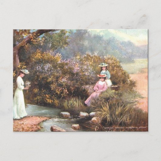 Oud Briefkaart - Lente (Voorkant)