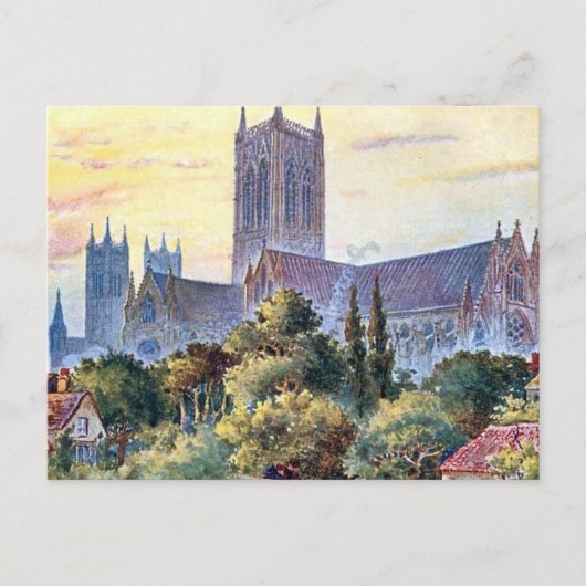 Oud Briefkaart - Lincoln Cathedraal (Voorkant)