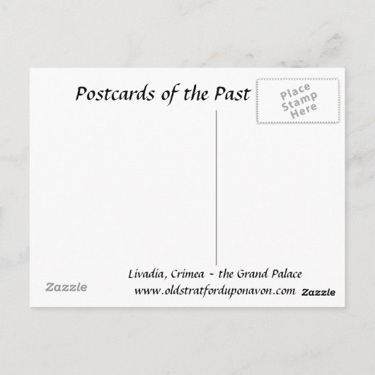 Oud Briefkaart - Livadia, Krim - Groot Paleis (Achterkant)