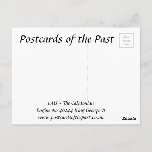 Oud Briefkaart - LMS Train "The Caledonian" (Achterkant)
