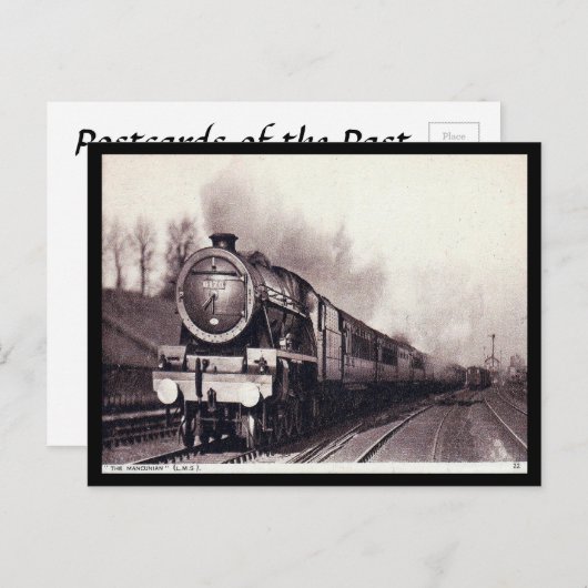 Oud Briefkaart - LMS-trein "De Mancunian" (Voorkant / Achterkant)