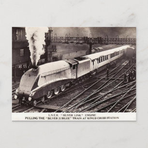 Oud Briefkaart - LNER "Silver Link" bij Kings Cros