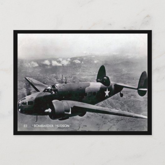 Oud Briefkaart - Lockheed Hudson Light Bomber (Voorkant)