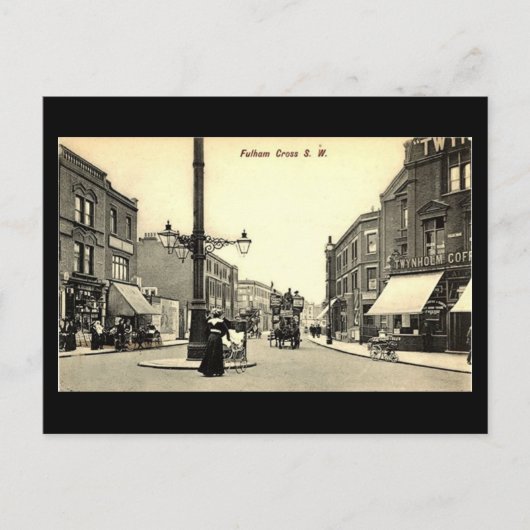 Oud Briefkaart - Londen, Fulham Cross (Voorkant)