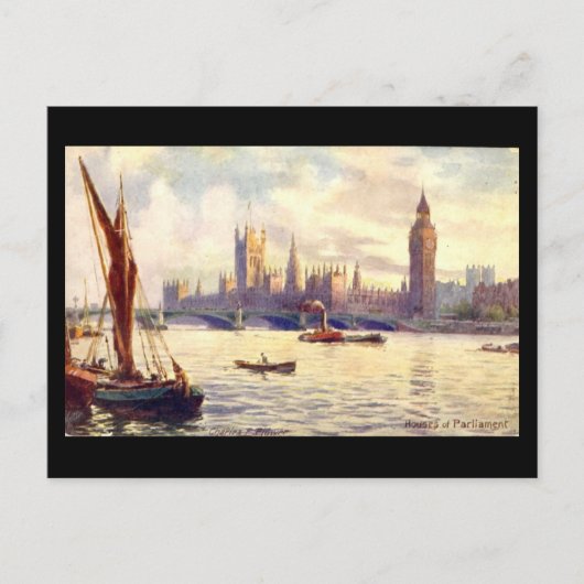 Oud Briefkaart - Londen, Kamers van het Parlement (Voorkant)