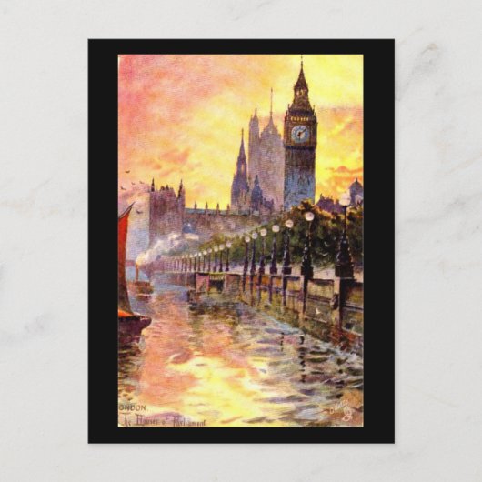 Oud Briefkaart - Londen, Kamers van het Parlement (Voorkant)