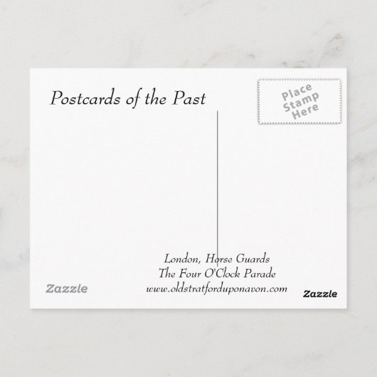 Oud Briefkaart - Londen, paarden (Achterkant)