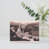 Oud Briefkaart - Lourdes, La Basilique (Staand voorkant)