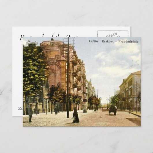 Oud Briefkaart - Lublin, Polen (Voorkant / Achterkant)