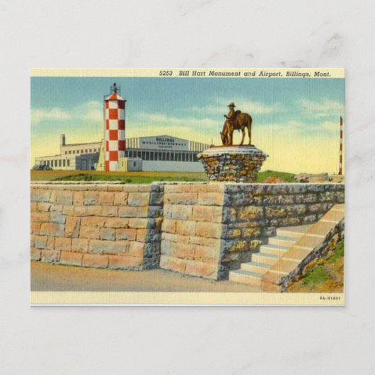 Oud Briefkaart - Luchthaven, Billings, Montana (Voorkant)