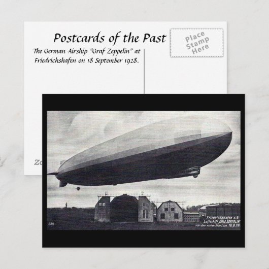 Oud Briefkaart - Luchtschip "Graf Zeppelin" (Voorkant / Achterkant)