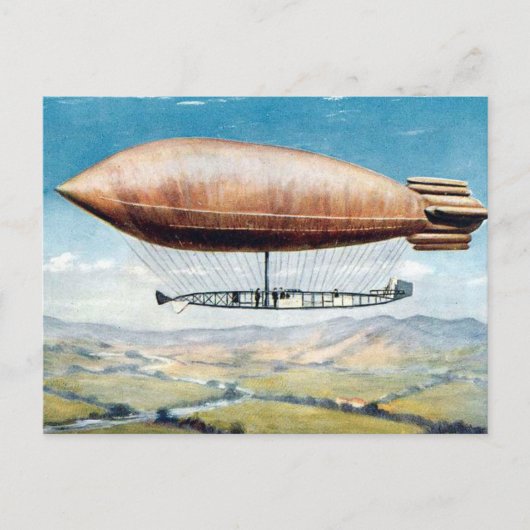 Oud Briefkaart - luchtschip - La Ville de Paris. (Voorkant)